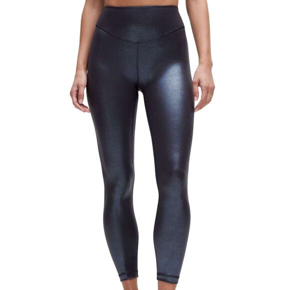 Lululemon Wunder Under SmoothCover Tight 25" Foil Radiate Black Night Size 4 NWT - Picture 1 of 12